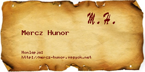 Mercz Hunor névjegykártya